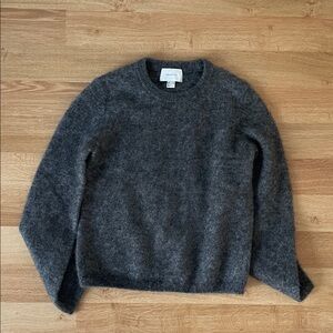 H&M Women's Charcoal Gray Crew Neck Mohair Wool Sweater